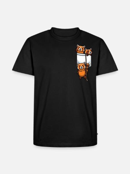 Roter Panda Kawaii - Männer Premium Bio T-Shirt - Schwarz