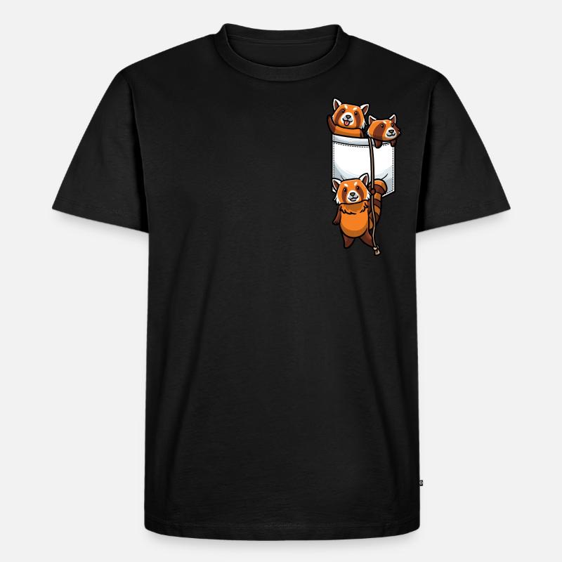 Roter Panda Kawaii - Männer Premium Bio T-Shirt - Schwarz