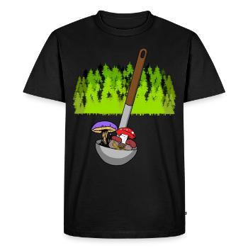 Forest Cuisine Champignons Soupe Louche Soupe Gourmet Toxique - T-shirt Premium bio Homme - noir - Devant - Nico (187cm)