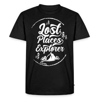 Lost Places Explorer Leave Explore Places - Men's Premium Organic T-Shirt - black - Front - Nico (187cm)