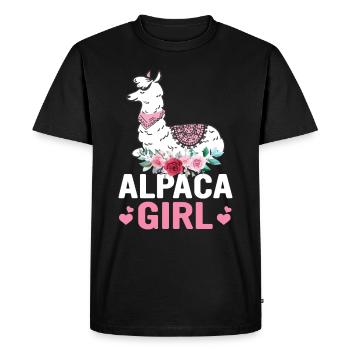 Alpaga Fille - T-shirt Premium bio Homme - noir - Devant - Nico (187cm)