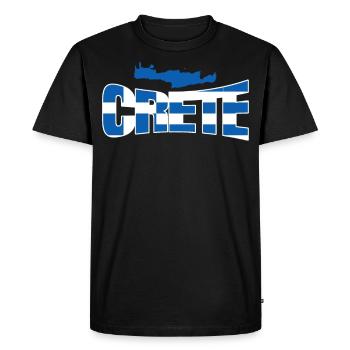 Crete Greece Flag Crete - Men's Premium Organic T-Shirt - black - Front - Nico (187cm)