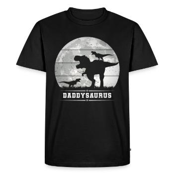 Daddysaurus Rex Dinosaur Father's Day - Men's Premium Organic T-Shirt - black - Front - Nico (187cm)