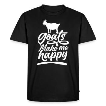 Goats make me happy Animal goat Domestic goat - Men's Premium Organic T-Shirt - black - Front - Nico (187cm)