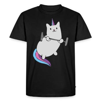 Entraînement Musculation Gym - T-shirt Premium bio Homme - noir - Devant - Nico (187cm)