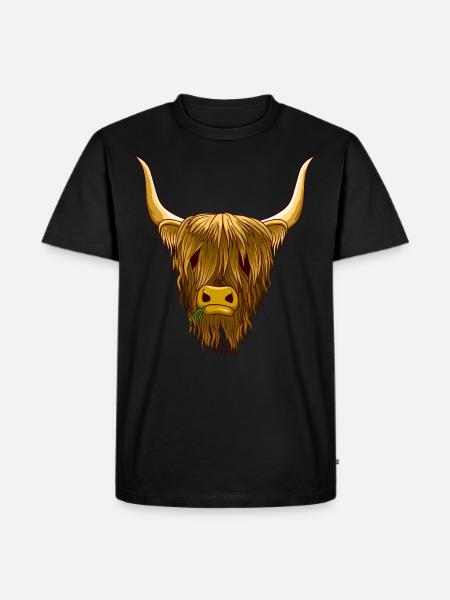 Scottish Highland Cattle - Men's Premium Organic T-Shirt - black