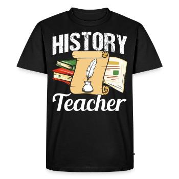 Professeur d’histoire Professeur d’histoire Professeur d’histoire - T-shirt Premium bio Homme - noir - Devant - Nico (187cm)