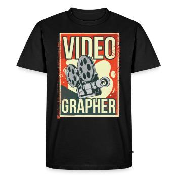 Videographer Cinematographer Filmer Editor Film Editor - Men's Premium Organic T-Shirt - black - Front - Nico (187cm)