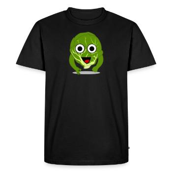 Les choux de Bruxelles ont regardé dans Vegan Vegan - T-shirt Premium bio Homme - noir - Devant - Nico (187cm)