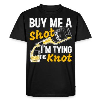 Achetez-moi une boisson je me marie bientôt mariage Tei - T-shirt Premium bio Homme - noir - Devant - Nico (187cm)