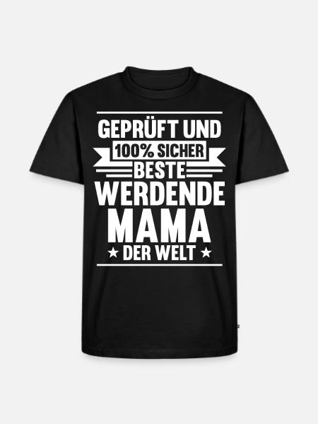 Werdende Mama Schwanger - Männer Premium Bio T-Shirt - Schwarz