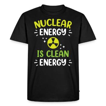 L’énergie nucléaire est une énergie propre L’énergie nucléaire - T-shirt Premium bio Homme - noir - Devant - Nico (187cm)