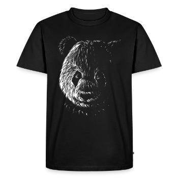Stripe Design Head of a Panda - Men's Premium Organic T-Shirt - black - Front - Nico (187cm)