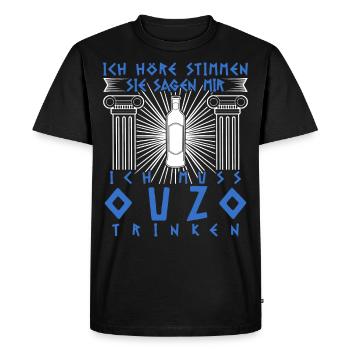 Ouzo lustig Griechenland Schnaps Grieche - Männer Premium Bio T-Shirt - Schwarz - Vorne - Nico (187cm)
