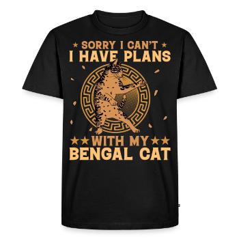 Désolé, je ne peux pas avoir de plans avec mon chat Bengal - T-shirt Premium bio Homme - noir - Devant - Nico (187cm)