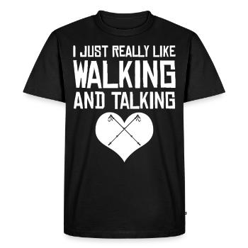 Nordic Walking and Talking Hiking - Men's Premium Organic T-Shirt - black - Front - Nico (187cm)