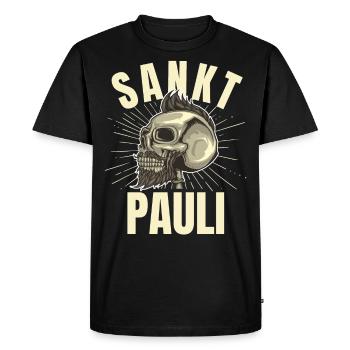 St Pauli. Éventail St pauli Éventail Paulianer Hamburger - T-shirt Premium bio Homme - noir - Devant - Nico (187cm)