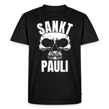 St Pauli. Éventail St pauli Éventail Paulianer Hamburger - T-shirt Premium bio Homme - noir - Devant - Nico (187cm)