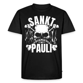 St Pauli. Éventail St pauli Éventail Paulianer Hamburger - T-shirt Premium bio Homme - noir - Devant - Nico (187cm)