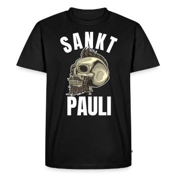 St Pauli. Éventail St pauli Éventail Paulianer Hamburger - T-shirt Premium bio Homme - noir - Devant - Nico (187cm)