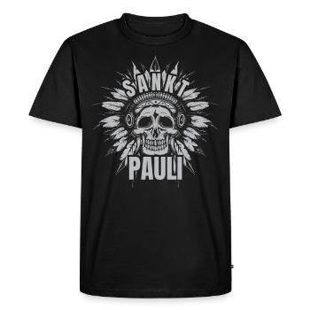 St Pauli. Éventail St pauli Éventail Paulianer Hamburger - T-shirt Premium bio Homme - noir - Devant - Nico (187cm)