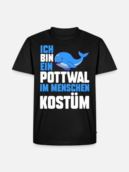 Pottwal - Männer Premium Bio T-Shirt - Schwarz
