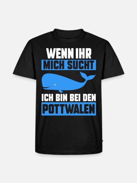 Pottwal - Männer Premium Bio T-Shirt - Schwarz