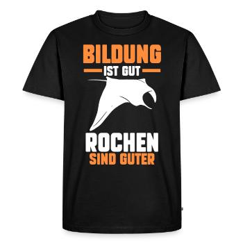 Rochen Mantarochen - Männer Premium Bio T-Shirt - Schwarz - Vorne - Nico (187cm)