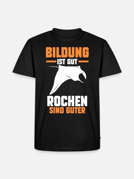 Rochen Mantarochen - Männer Premium Bio T-Shirt - Schwarz