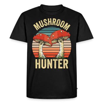 Chasseurs de champignons Chasseurs de champignons Cueilleurs de champignons Cueilleurs de champignons - T-shirt Premium bio Homme - noir - Devant - Nico (187cm)