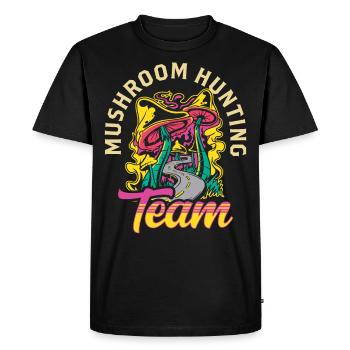 Équipe Chasse aux champignons Cueillette de champignons Cueillette de champignons Cueillette de champignons Champignons - T-shirt Premium bio Homme - noir - Devant - Nico (187cm)