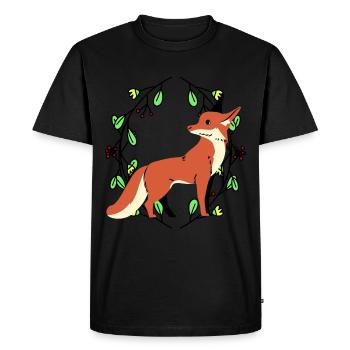 Spring Wilderness Nature Fox Forest Animals Child Foxes - Men's Premium Organic T-Shirt - black - Front - Nico (187cm)