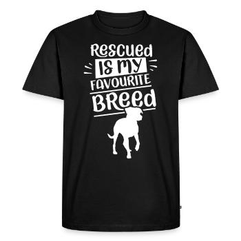 Sauvé est mon sauvetage de chien de race préféré - T-shirt Premium bio Homme - noir - Devant - Nico (187cm)
