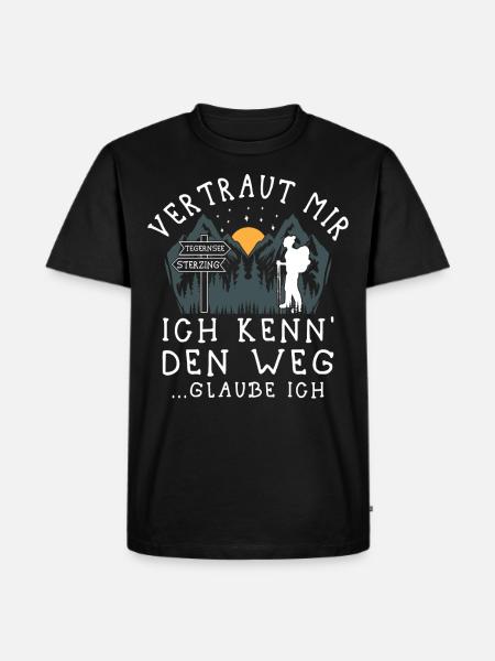 Alpenüberquerung Tegernsee Sterzing Pilgerweg - Männer Premium Bio T-Shirt - Schwarz