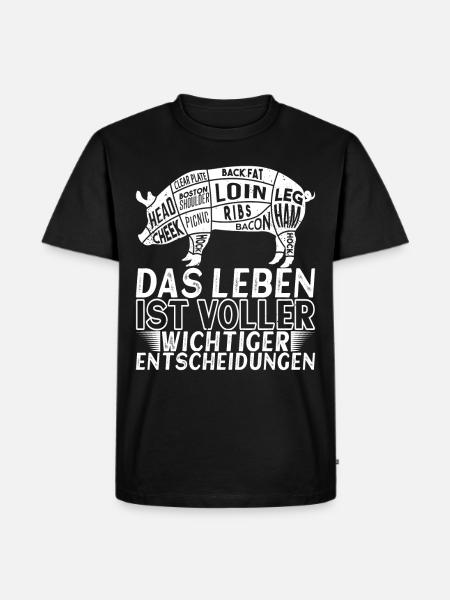 Grillen BBQ Grill Geschenk - Männer Premium Bio T-Shirt - Schwarz