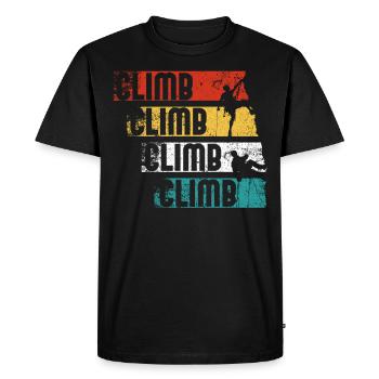 Escalade rétro - T-shirt Premium bio Homme - noir - Devant - Nico (187cm)