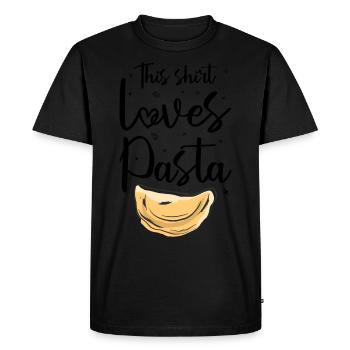 This Shirt loves Pasta | Pasta Lover - Men's Premium Organic T-Shirt - black - Front - Nico (187cm)