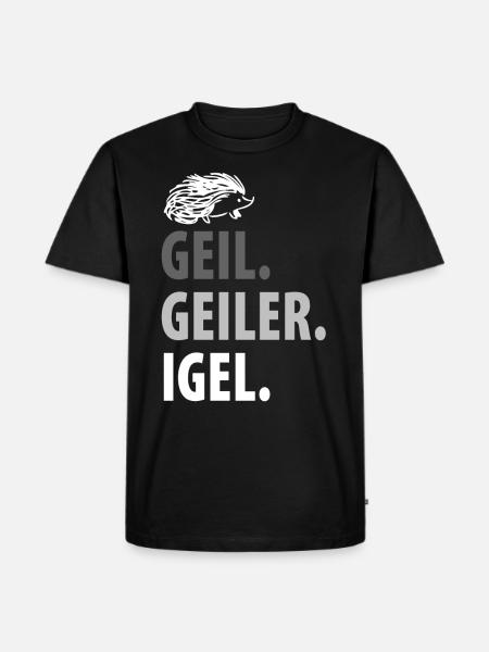 Igel - Männer Premium Bio T-Shirt - Schwarz