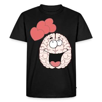 Cerveau Cerveau Sentiments Amour Partenariat Valentin - T-shirt Premium bio Homme - noir - Devant - Nico (187cm)