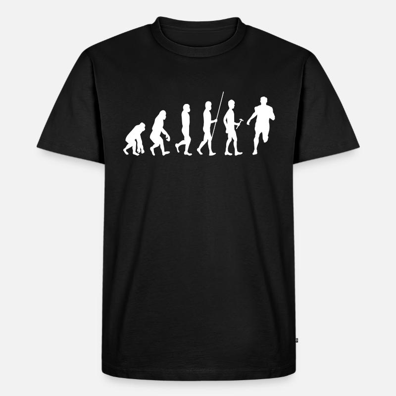 Laufsport Evolution - Männer Premium Bio T-Shirt - Schwarz