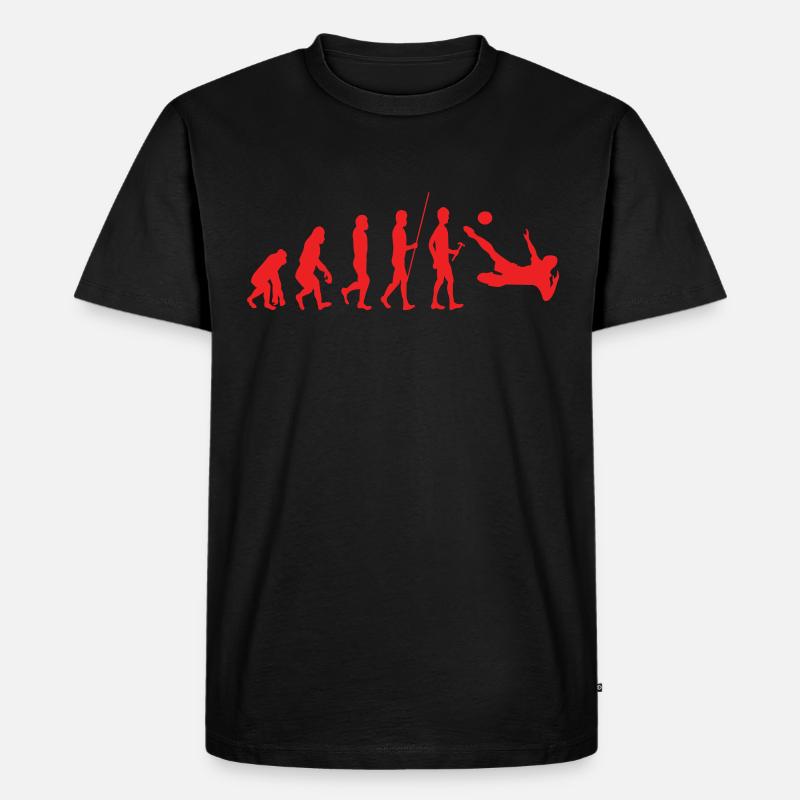 Fußball Evolution - Männer Premium Bio T-Shirt - Schwarz