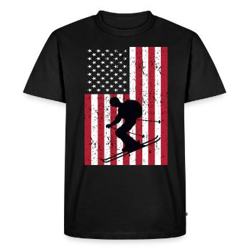 Ski - Men's Premium Organic T-Shirt - black - Front - Nico (187cm)