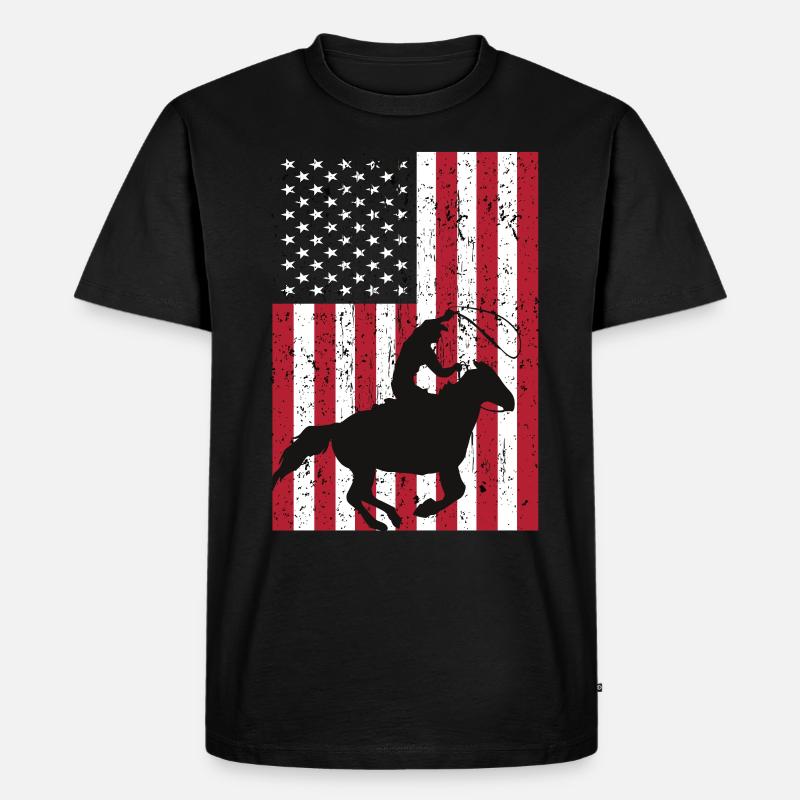 Rodeo Reiten - Männer Premium Bio T-Shirt - Schwarz