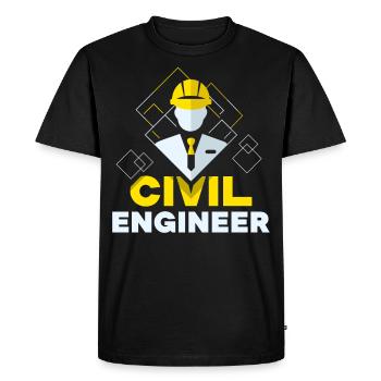 Ingénieur civil Profession étudiante en génie civil - T-shirt Premium bio Homme - noir - Devant - Nico (187cm)