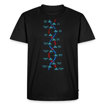 ADN alpiniste 14 plus hautes montagnes Everest K2 Makalu - T-shirt Premium bio Homme - noir - Devant - Nico (187cm)