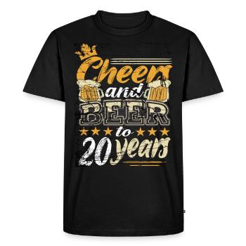 20 anniversaire homme - T-shirt Premium bio Homme - noir - Devant - Nico (187cm)