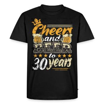 30 birthday man - Men's Premium Organic T-Shirt - black - Front - Nico (187cm)