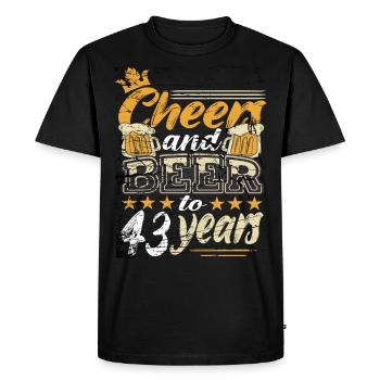 43 Anniversaire Homme - T-shirt Premium bio Homme - noir - Devant - Nico (187cm)