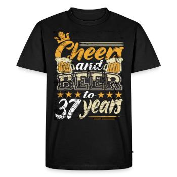 37 Birthday Man - Men's Premium Organic T-Shirt - black - Front - Nico (187cm)
