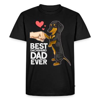 Teckel Papa Teckel Cadeau - T-shirt Premium bio Homme - noir - Devant - Nico (187cm)